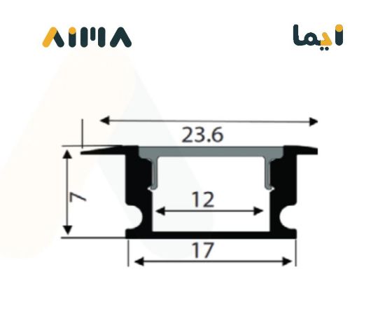 صورة نيو باور ألمونيوم بروفايل مخفي جداري سقفي طول 3 متر مقاس 2407